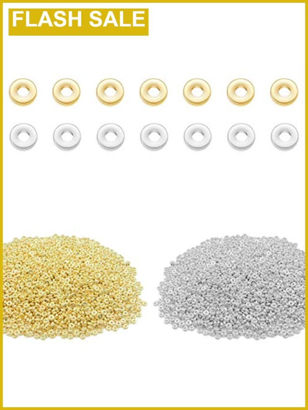 2000pcs 4mm Flat Round Disc Spacer Beads CCB for Jewelry Making DIY Crafts